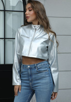 Women Autumn/Winter Stand Collar Zipper Pu-Leather Jacket Women Autumn/Winter Stand Collar Zipper Pu-Leather Jacket