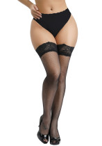 Women Small Mesh Lace Jacquard Stockings