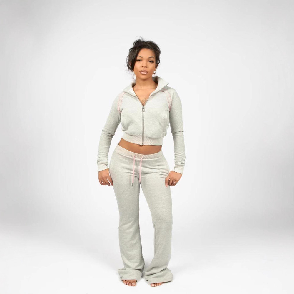 Women Sports Long-Sleeved Top and Pant Two-Piece Set