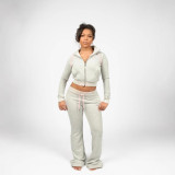 Women Sports Long-Sleeved Top and Pant Two-Piece Set
