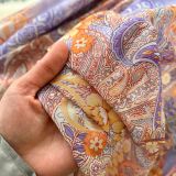 Women's Spring French Elegant Stand Collar Short Sleeve Slim Waist Print Dress