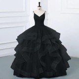 Women's Straps Gray Blue Evening Gown（Processing time need 3-6 days）