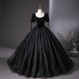 Women's Black Puffy Formal Party Evening Dress（Processing time need 3-6 days）