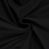 Women's Autumn Winter Long Sleeve Tight Fitting Turndown Collar Solid Color Slit Flared Sleeve Bodysuit