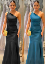 Women's Fashion Chic Elegant Tight Fitting Solid Color Mermaid Dress