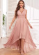 Women's V-Neck Chiffon Pleated Formal Ball Gown（Processing time need 3-6 days）