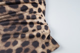 Women's Leopard Print Round Neck Sleeveless Slim Camisole Top