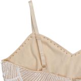 Women's Fashion Sexy Strap Pearls Sequins Short Dress