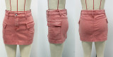 Women's Summer Chic Wash Elegant Cargo Denim Mini Skirt