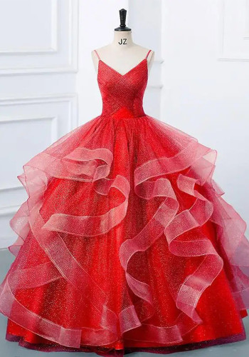 Women's Straps Gray Blue Evening Gown（Processing time need 3-6 days）