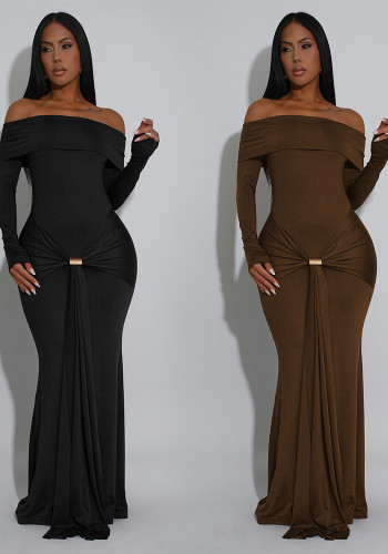Women's Fashion Sexy Off Shoulder Long Dress