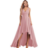 Women's V-Neck Chiffon Pleated Formal Ball Gown（Processing time need 3-6 days）