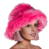 Unisex Warm Plush Bucket Hat Faux Fur Outdoor Hat