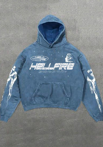 High Street Fashion Printed Women's Loose Hoodies