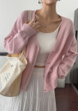 Women's Autumn Winter Buttons Solid Color Knitting Coat
