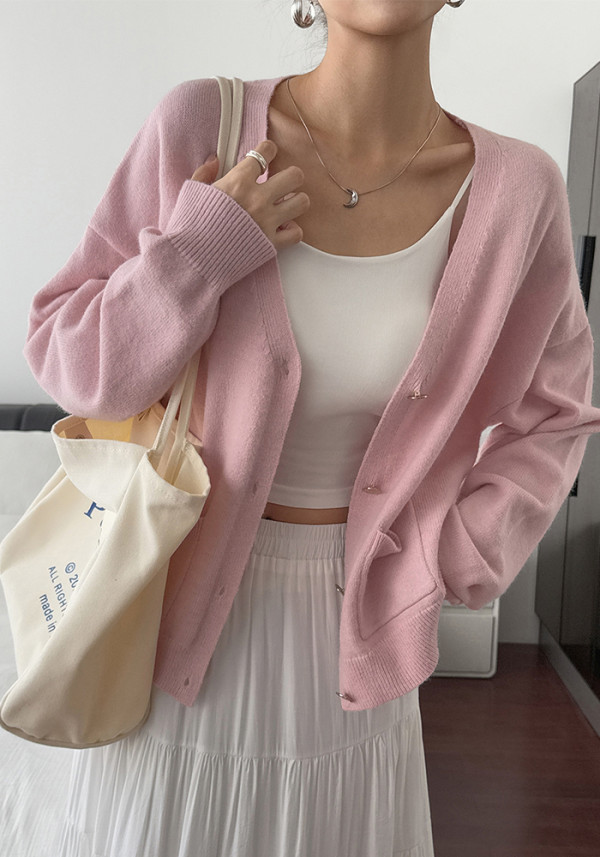 Women's Autumn Winter Buttons Solid Color Knitting Coat