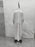 Women's Fashion Printed V-Neck Loose Long Sleeve Blouse Wide-Leg Pants Set
