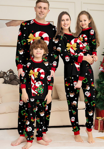 Family Santa Claus Letter Print White Pajama Set