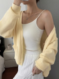 Women's Autumn Winter Buttons Solid Color Knitting Coat