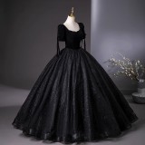 Women's Black Puffy Formal Party Evening Dress（Processing time need 3-6 days）