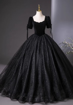 Women's Black Puffy Formal Party Evening Dress（Processing time need 3-6 days）