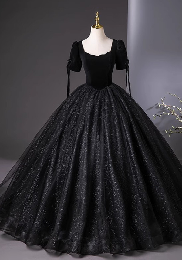 Women's Black Puffy Formal Party Evening Dress（Processing time need 3-6 days）