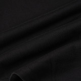 Women's Autumn Winter Long Sleeve Tight Fitting Turndown Collar Solid Color Slit Flared Sleeve Bodysuit