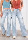Women Casual Cargo Denim Pant