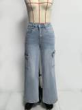 Women Casual Cargo Denim Pant