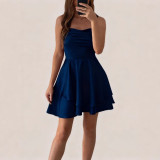 Plus Size Women's Short Low Back Sexy Satin Strap Ball Gown（Processing time need 3-6 days）