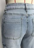 Women Casual Cargo Denim Pant