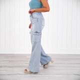 Women Casual Cargo Denim Pant