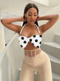 Women Holidays Summer Sexy Polka Dot Bikini Two-Piece Set