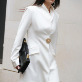 Women Summer Long-Sleeve Sexy Solid Dresses