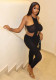 Women Solid Sexy Backless Bodycon Halter Neck Jumpsuit