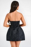 Women Strapless Sexy Backless Bow Dress