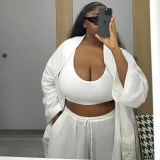 Women's Plus Size Casual Solid Color African Pants Set