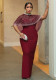 Women Beaded Shawl and Dress Two-Piece Set