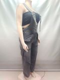 Women Autumn/Winter Casual Zipper Wide-Leg Denim Overalls