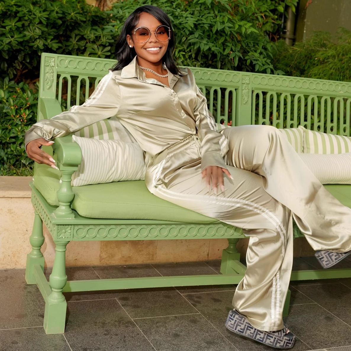 Women's Fashion Turndown Collar Striped Elastic Waist African Trendy Pants Set