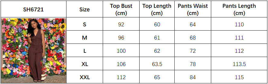 Women's Sexy Sleeveless Low Back Vest Solid Color Pants African Chic Set