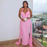 Women's Mesh Patchwork Chic Ribbon African Mermaid Long Dress