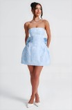 Women Strapless Sexy Backless Bow Dress