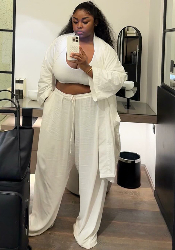 Women's Plus Size Casual Solid Color African Pants Set