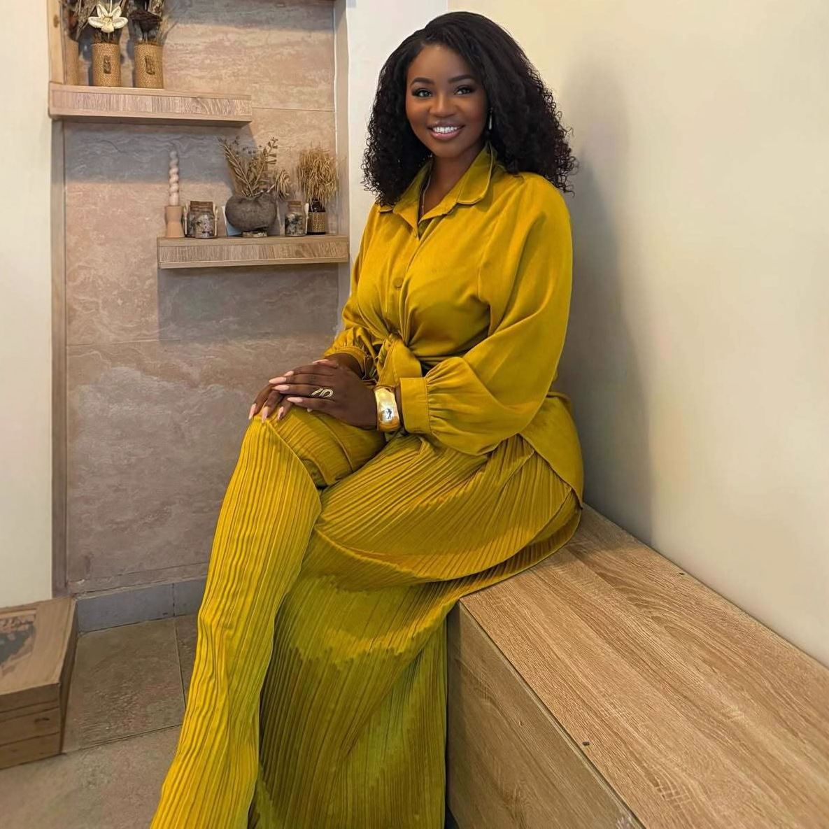 Women's Casual Long Sleeve African Plus Size Trendy Pants Set