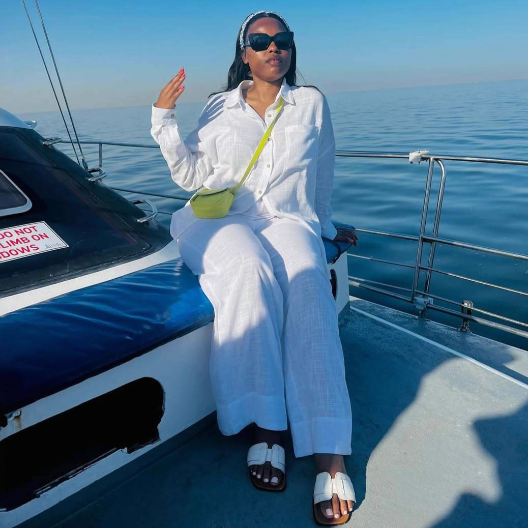 Women's Plus Size Casual Solid Color Long Sleeve African Trendy Pants Set