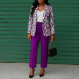 Women's Fashion Chic Suit Slim Fit Blazer Pants Set