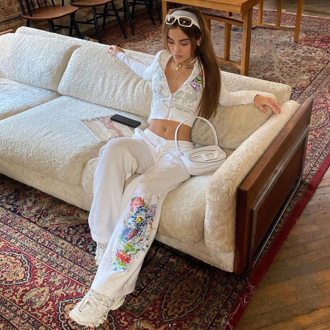 Women's American Street Style Sexy Slim Fit Sport Two Piece Tracksuit Set