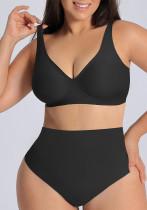 Women's Plus Size Seamless Push-Up Wireless Bra Panties Set