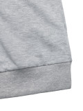 Women's Autumn Casual Flower Slash Neck Gray Long Sleeve Top